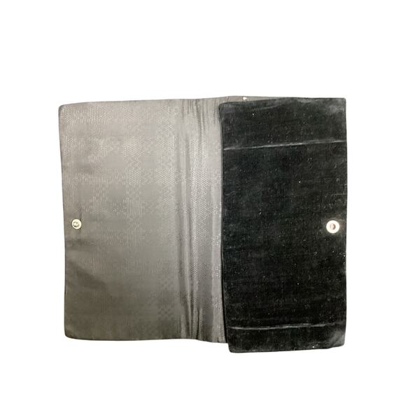 VTG Clutch Women’s 1Size Velvet With Gold Color Embroidery Peacock Motif Black - Picture 7 of 10